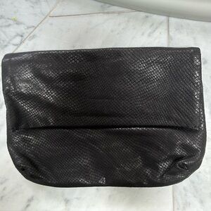 Theory Snakeskin Black Clutch